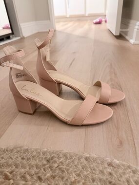 Lulu's Harper Almond Ankle Strap Heels